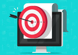 a drawing of an arrow on the bullseye on a computer monitor
